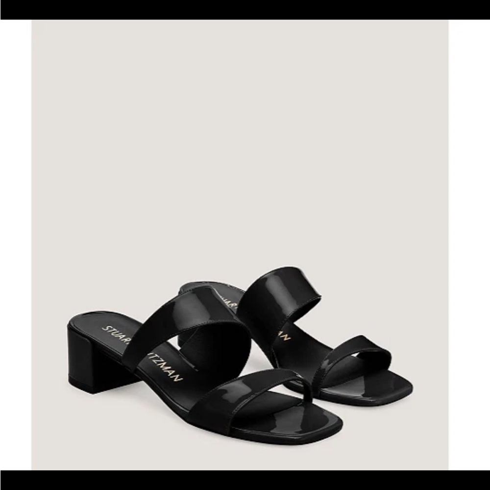 Stuart Weitzman Black  Leather Mules